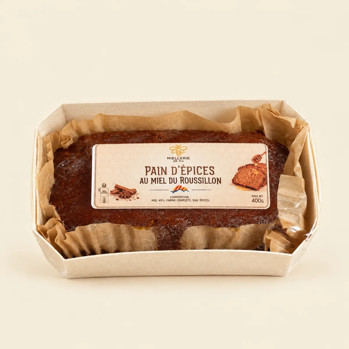 Pain d'épices artisanal au miel du Roussillon